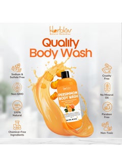 Herblov Persimmon Body Wash for Body Odor Control - Purifying Deodorizing Soap for Eliminating Nonenal Body Odor - Underarms, Intimate Inner Thigh, Bikini Area, Smelly Feet - Natural Deodorant Soap, Kids Safe  - Image 4