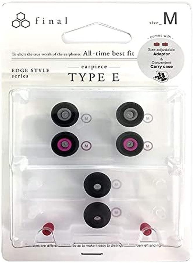 Final Audio Black+Black/Red Silicone Type E Eartips kit with Case and Nozzle Adaptor Compatible with 1More, AKG, Audio-Technica, Beats by Dre, Campfire Audio, Empire Ears, Shure, Sony, Westone (Med) - Image 3