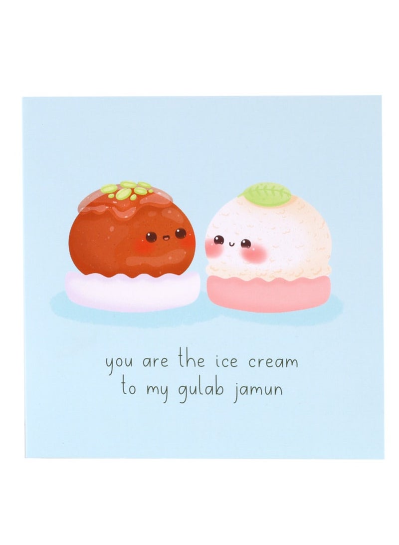 Peacock Supplies Food Couples Greeting Card Gulab Jamun & Ice Cream - Image 4