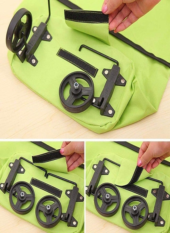 DRAWBRIDGE 1 pc Collapsible Trolley Bags Folding Shopping Bag with Wheels Reusable Grocery Bags Fashion Rolling Shopper Tote Medium Size Lightweight Capability - Image 5