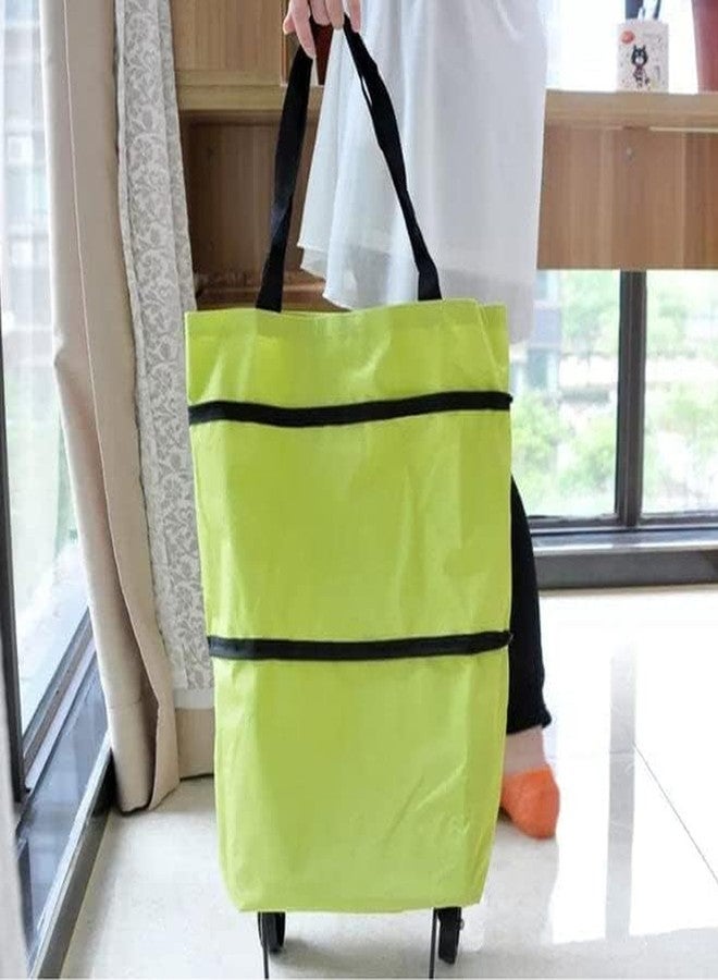 DRAWBRIDGE 1 pc Collapsible Trolley Bags Folding Shopping Bag with Wheels Reusable Grocery Bags Fashion Rolling Shopper Tote Medium Size Lightweight Capability - Image 3
