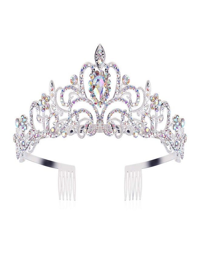 Didder Crystal AB Rhinestone Tiaras and Crowns for Women - Princess Elegant Headband with Comb - Birthday Crowns for Girls - Image 1