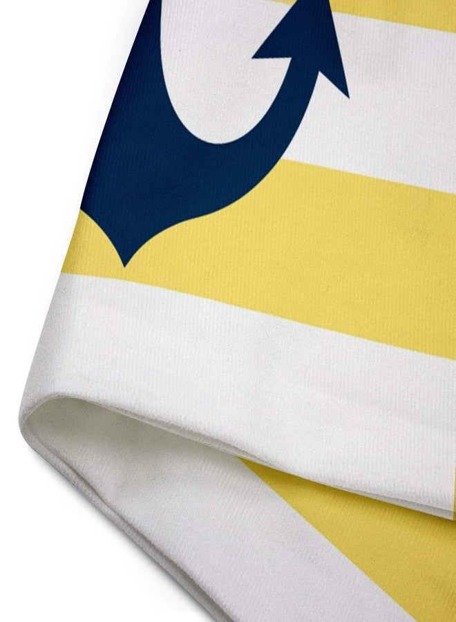 إمفينسي غطاء وسادة Emvency Throw House Navy Blue Anchor مع غطاء وسادة بحري أصفر عصري مزخرف للمنزل، غطاء وسادة مربع مقاس 20 × 20 بوصة - Image 4