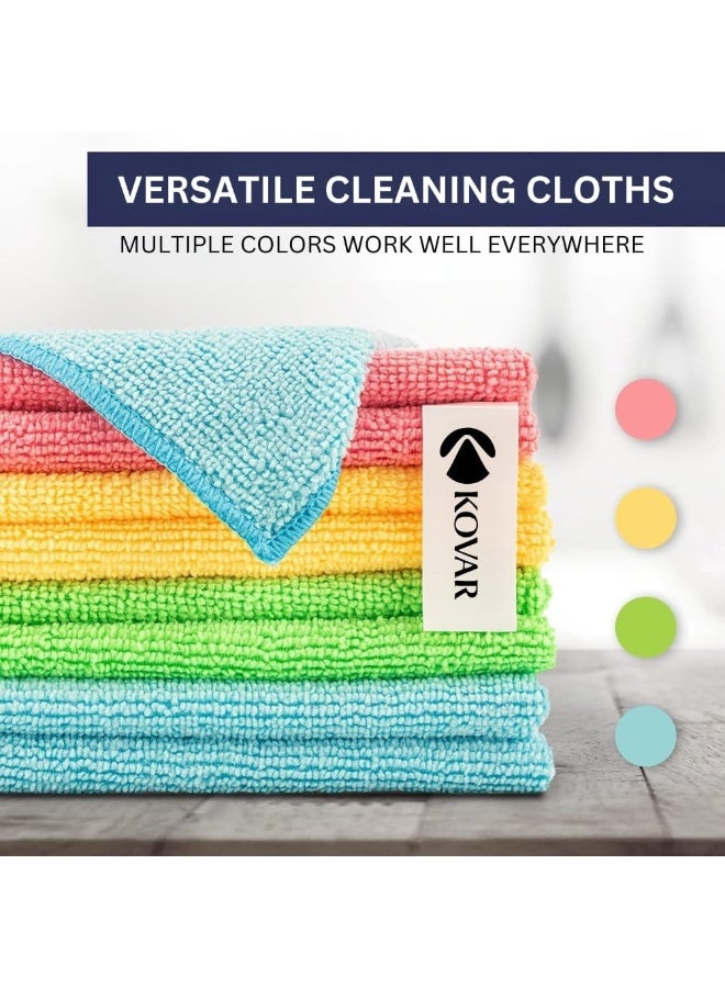 KOVAR Microfibre Cleaning Cloths, Multi-Purpose Kitchen Towels, 4 Colours Pack (4) - Image 3