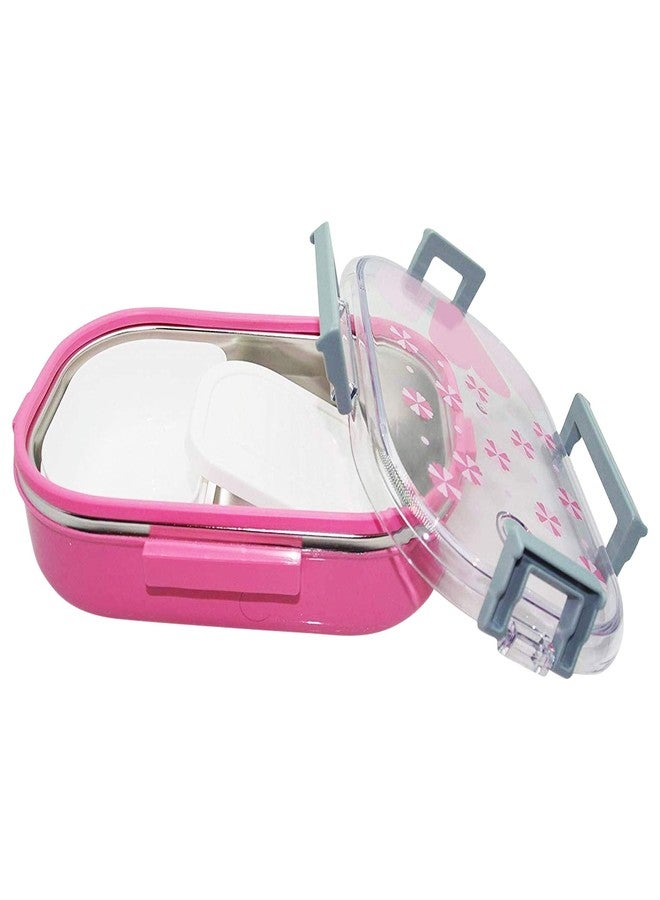 PARTEET Stainless Steel Insulated 2 Grid Lunch Box with Mini Salad Box and Spoon, 2 Containers Lunch Box (710 ml) (Assorted Color) - Image 3