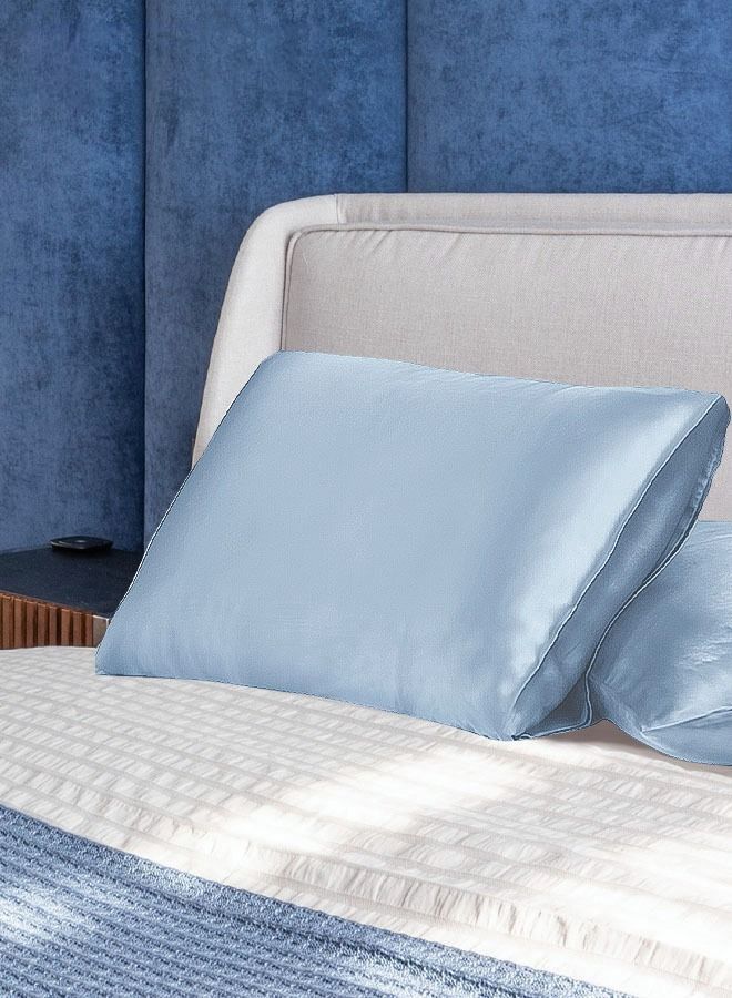 2 Pieces Soft and Smooth Satin Silk Pillowcase for Hair and Skin Health 51*102cm Breathable Bedding Pillowcase for Home B  - Image 4