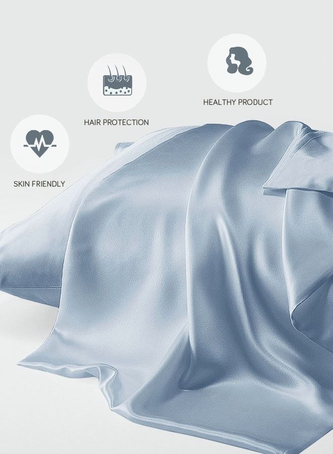 2 Pieces Soft and Smooth Satin Silk Pillowcase for Hair and Skin Health 51*102cm Breathable Bedding Pillowcase for Home B  - Image 5