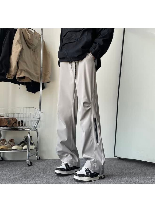 Izexx Mountain Series Water-repellent Casual Pants For Men, Summer Straight-leg Wide-leg Outdoor Paratrooper Cargo Trousers, Iz37 Beige 3XL - Image 5