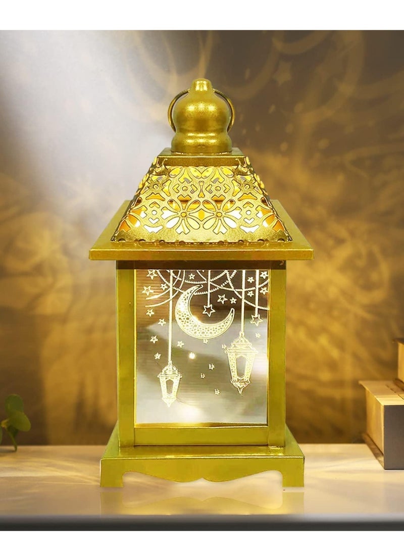 Yoawllty Ramadan Lantern, Ramadan Decorations Lights, Vintage LED Lantern Hollow Design Decorations for Ramadan Holiday Table Decor - Image 1