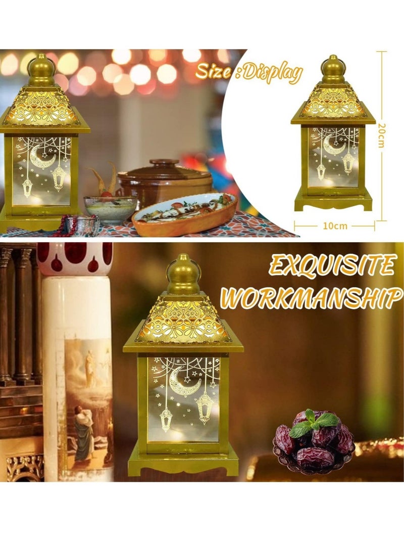 Yoawllty Ramadan Lantern, Ramadan Decorations Lights, Vintage LED Lantern Hollow Design Decorations for Ramadan Holiday Table Decor - Image 3
