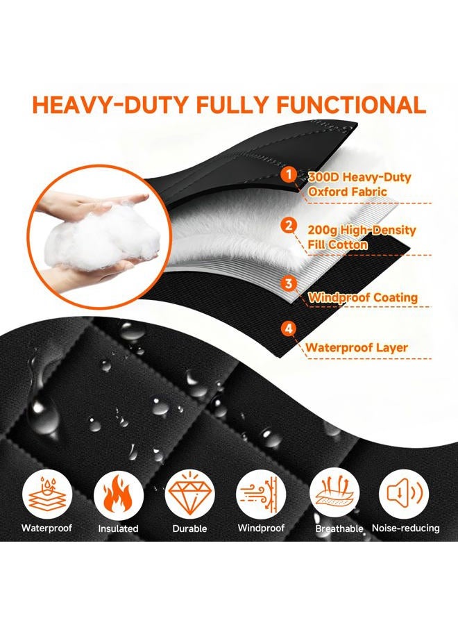 HOFUDON Thermal Insulated Door Curtain Fit Door Size 36" x 82", Magnetic Thermal Insulated Cover for Winter, Upgraded Oxford Fabric with Thicken Cotton Filling, Self-Closing for Sliding Glass Doorways, Black - Image 5