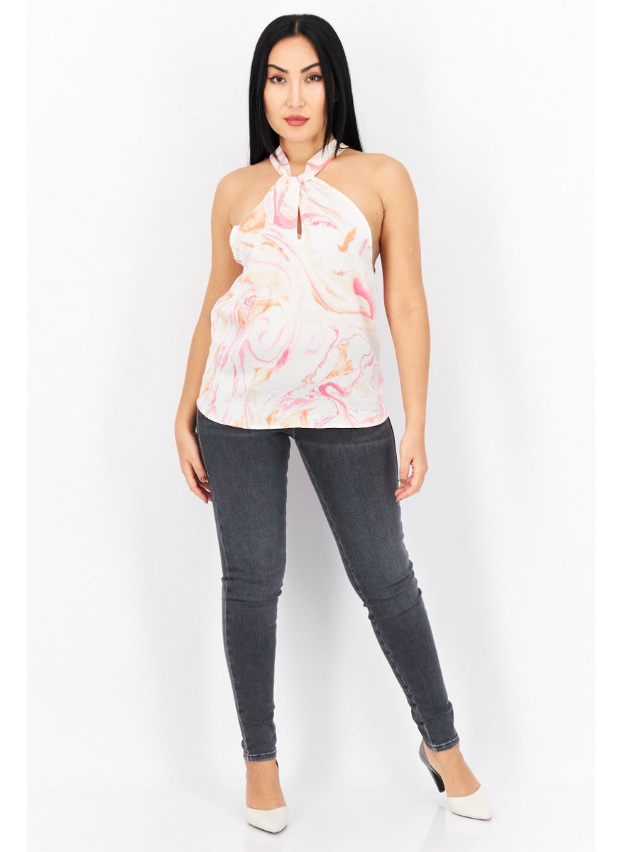 Women Halter Neck Sleeveless Printed Top, Pink - pzsku/ZB3AB7E2FBABB470FF10BZ/45/_/1735481443/cad43214-4509-476f-a01a-b29861585bf8