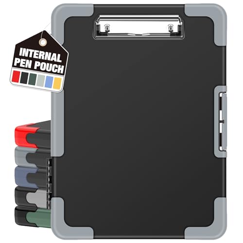Sooez Toughest Clipboard with Storage Internal Pen Pouch Included Letter A4 Size Shockproof Heavy Duty Plastic Clip Boards 85x11 High Capacity Clipboards Box Case for Contractor Trucker Driver - Image 1