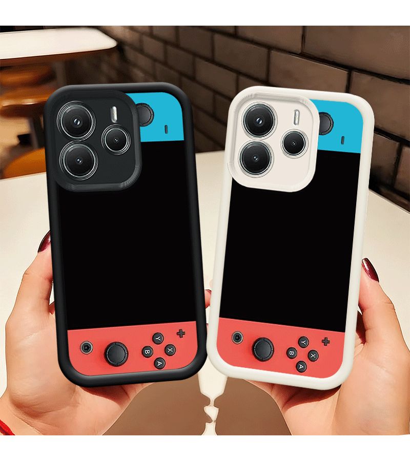 Mixed Color 1 Frame Style Game Controller Gaming Phone Case Full Coverage Back Cover For Redmi 12C 13 13C 14C 15 5G A3 A3X A5 4G Note 10 11S 12 13 14 Pro Plus Xiaomi 13T 14T 15T 15T Pro Poco C61 C65 C