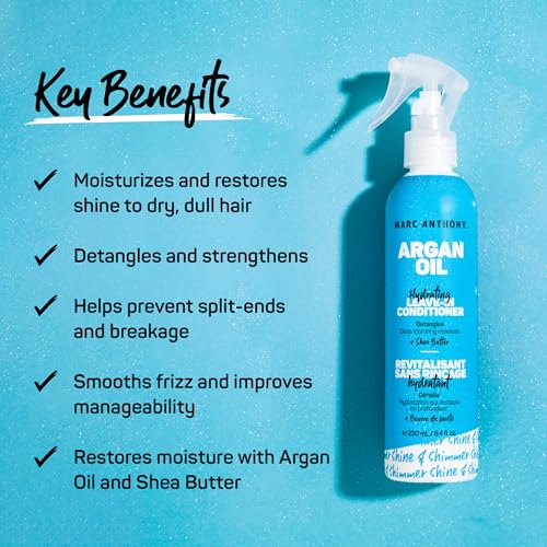 Marc Anthony Argan Oil Leave-In Conditioner - Lightweight Hydrating Conditioner for All Hair Types, Moisturizes, Strengthens & Detangles for Softer, Smoother Hair - Prevents Split-Ends & Breakage - Image 2