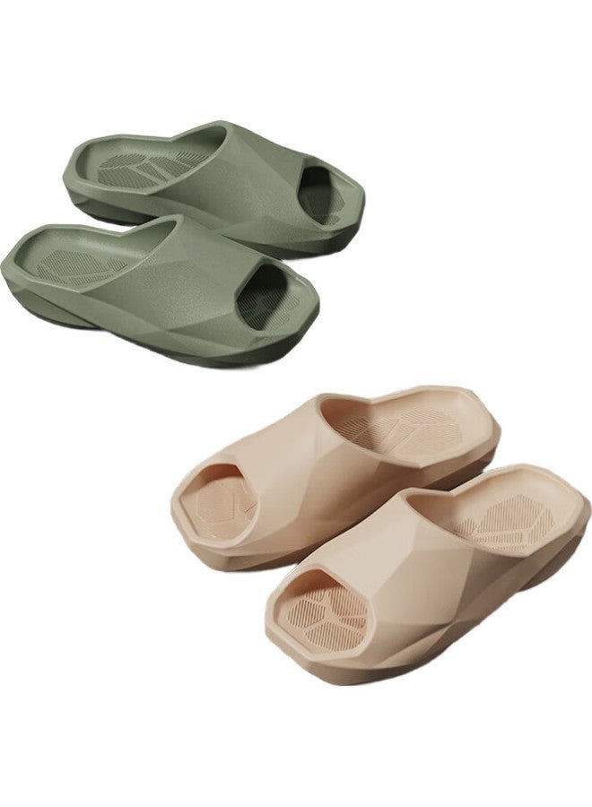 Kenroll Unisex Casual Home Slippers Thick Sole Comfortable Trendy Anti-Slip Slides - Pine Green 40-41 (255Mm) - Image 3