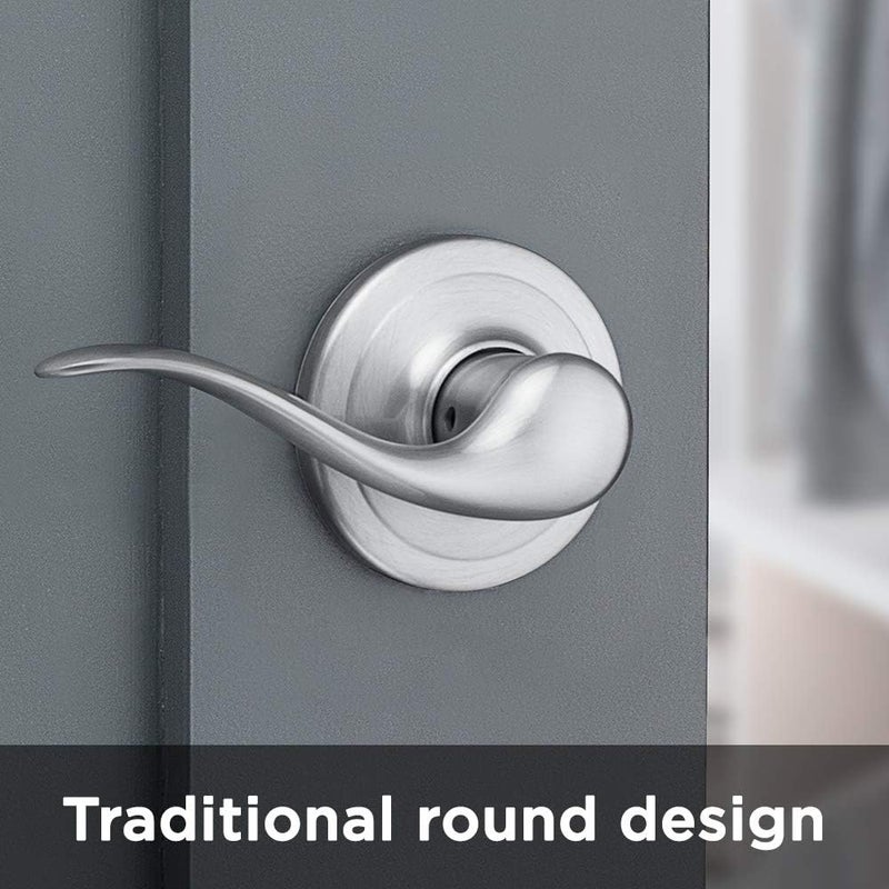 Kwikset Tustin Interior Passage Door Handle Lever For Closet and Hallway Doors Reversible NonLocking Handle Lever Satin Nickel with Microban Protection - Image 5