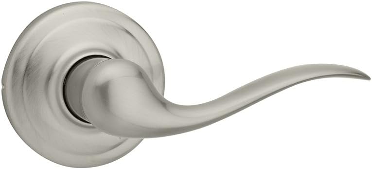 Kwikset Tustin Interior Passage Door Handle Lever For Closet and Hallway Doors Reversible NonLocking Handle Lever Satin Nickel with Microban Protection - Image 1