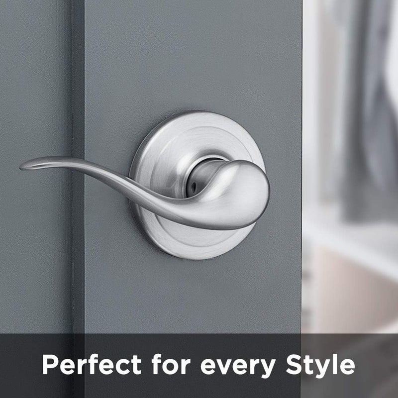 Kwikset Tustin Interior Passage Door Handle Lever For Closet and Hallway Doors Reversible NonLocking Handle Lever Satin Nickel with Microban Protection - Image 4