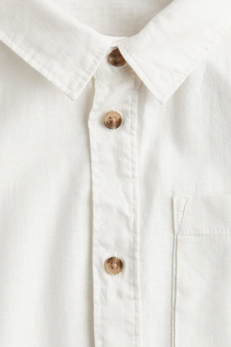 اتش اند ام Linen-blend shirt