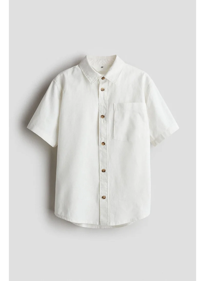 اتش اند ام Linen-blend shirt