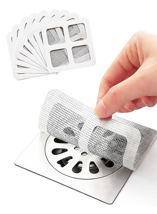 30PCS Square Disposable Shower Drain Hair Catcher Mesh Stickers For Bathroom Kitchen Sink - Image 1