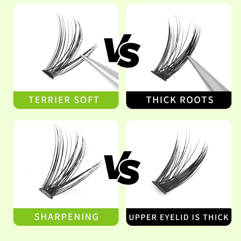 Bodermincer Large Tray 20D Cluster 0.07C,10 Lines,8-10-12-14mm Mixed,9-11-13-15mm Mixed, 10-12-14-16mm Mixed,Natural Long Individual Flare Lashes Cluster False Eyelashes (8-10-12-14mm Mixed) - Image 5