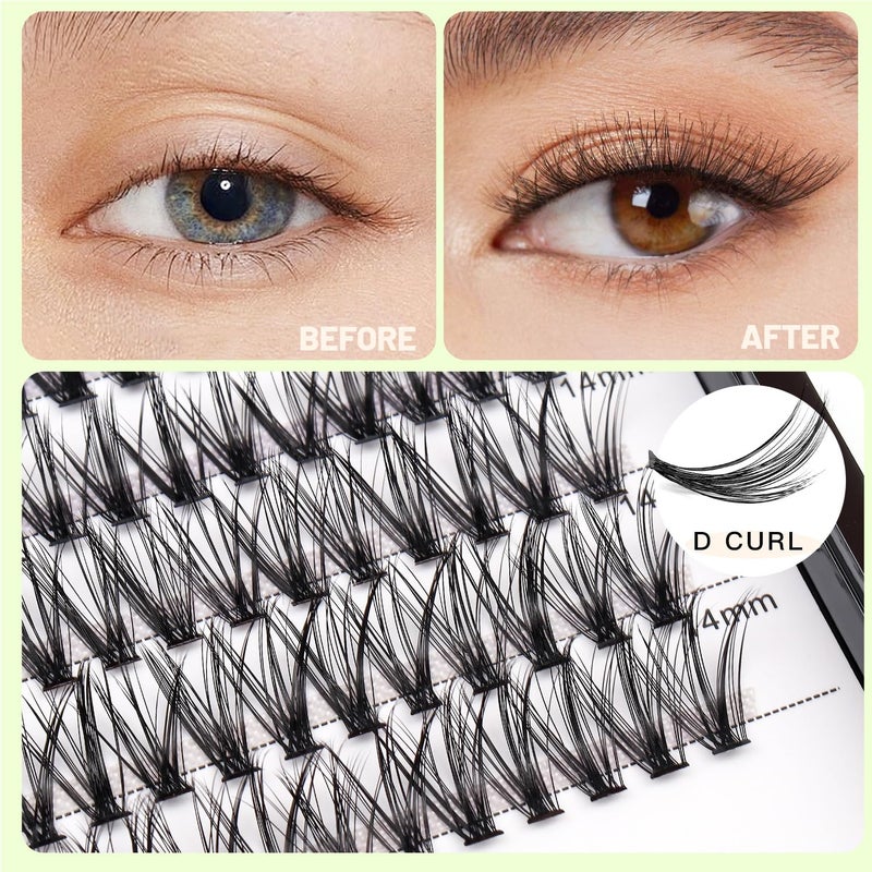 Bodermincer Large Tray 20D Cluster 0.07C,10 Lines,8-10-12-14mm Mixed,9-11-13-15mm Mixed, 10-12-14-16mm Mixed,Natural Long Individual Flare Lashes Cluster False Eyelashes (8-10-12-14mm Mixed) - Image 3