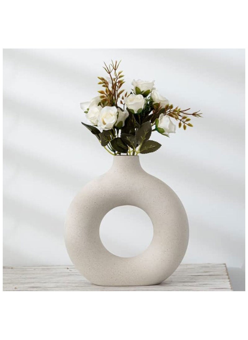 Cool Baby - COOLBABY Premium Ceramic Nordic Boho Modern Minimalist Design Big Flower Vase for Elegant Home Décor Living Room Centerpiece Flower Vase Gifting Big - Image 1