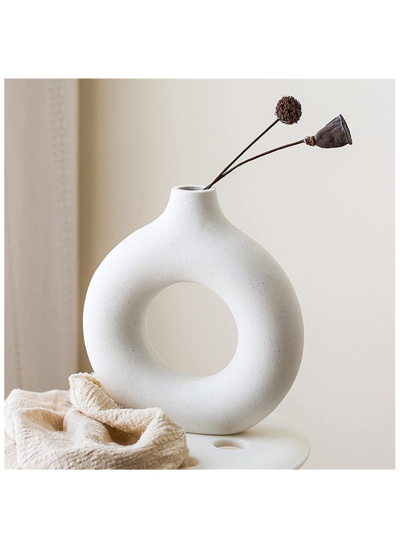Cool Baby - COOLBABY Premium Ceramic Nordic Boho Modern Minimalist Design Big Flower Vase for Elegant Home Décor Living Room Centerpiece Flower Vase Gifting Big - Image 1