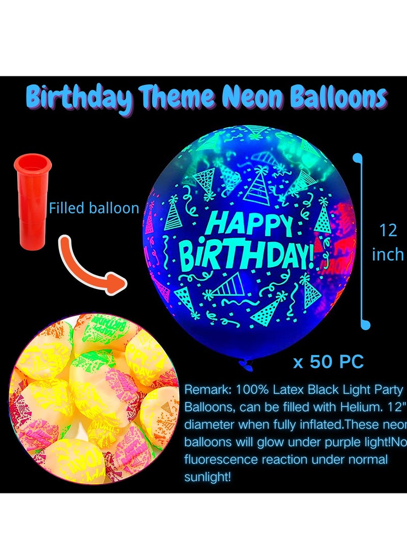 Zikra Glow in the Dark Party Balloons - 100 Count Neon Balloons for Kids and Adults Birthday Decorations, 12 inch - Image 4