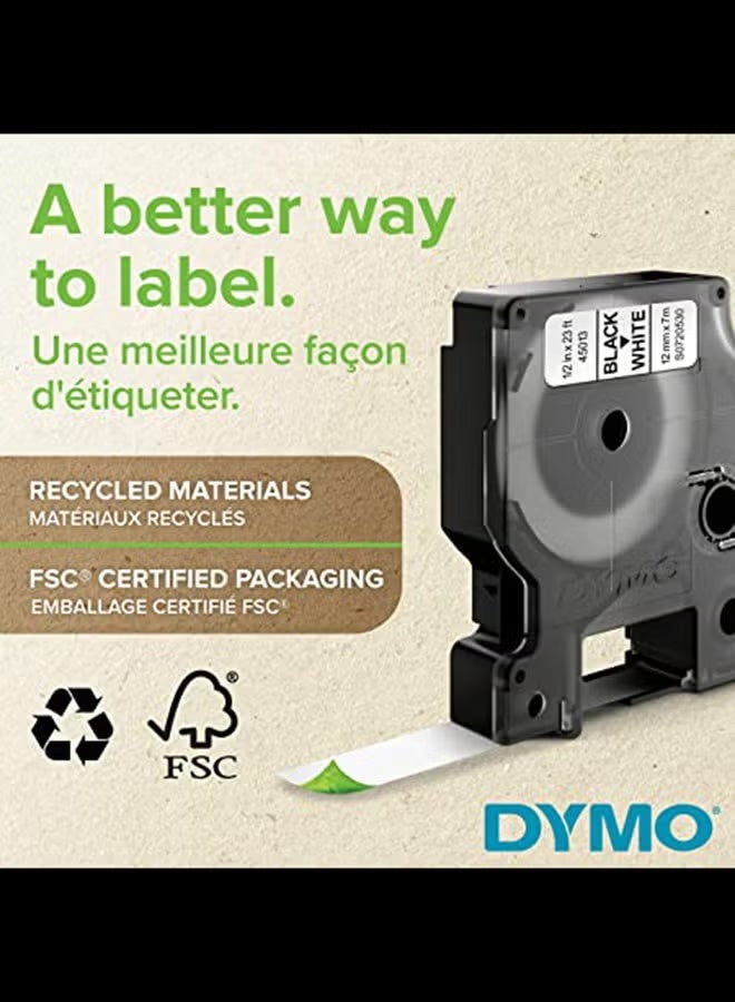 دايمو شريط لاصق قياسي أبيض/أسود - Image 2