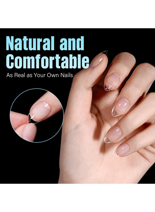 TOMICCA Almond Nail Tips Acrylic False Nails 240Pcs Almond Nails Gel Nail Tips Short Almond Gel x Tips Half Matte Nail Extension Tips Home DIY Nail Salon - Image 3