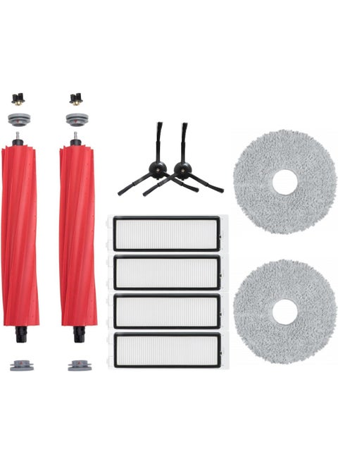 robotspare Roborock Q Revo Black Compatible Brush Hepa Filter Mop Set - 10 Pieces