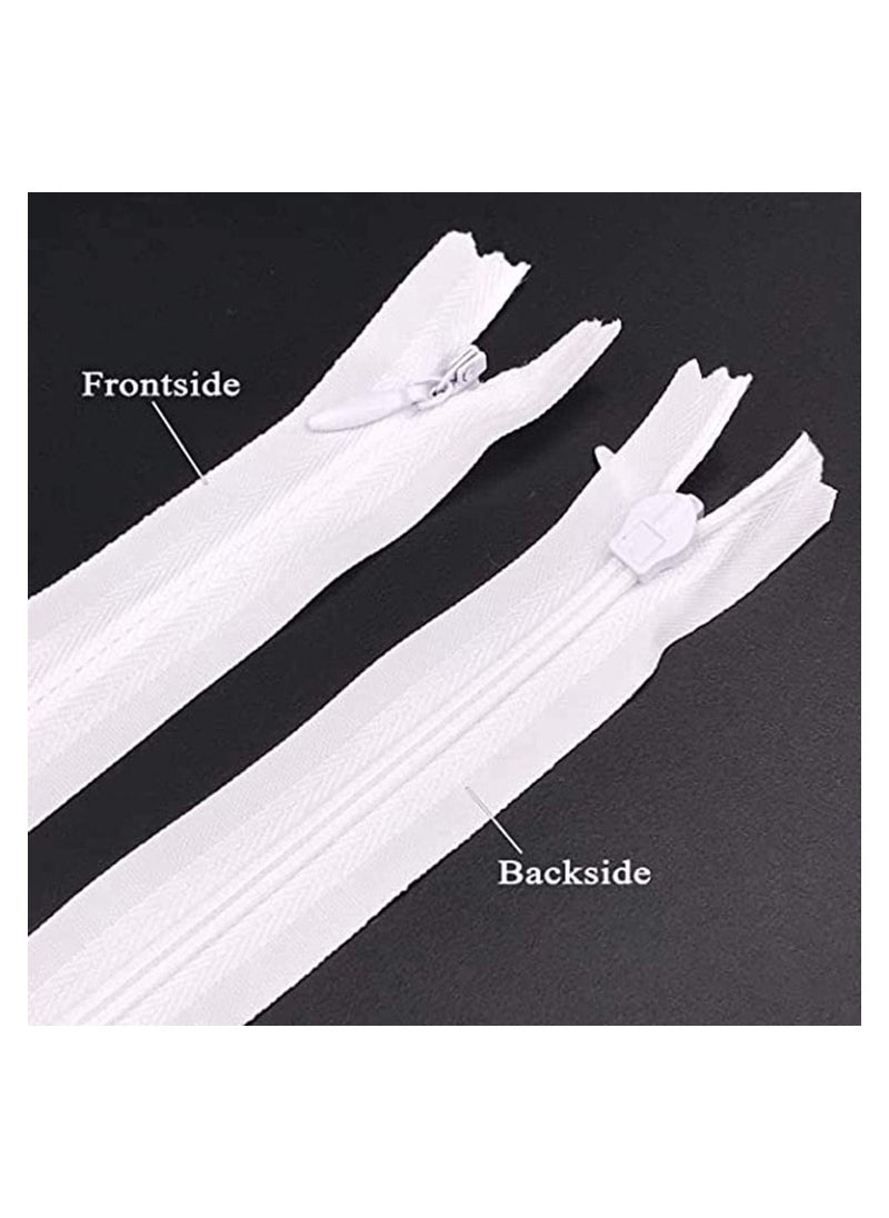 Y&D 14 Inch Zippers 30PCS Invisible Nylon Coil Zipper, White, DIY Sewing Tools for Craft Bags Dresses Skirts Pillows  - Image 3