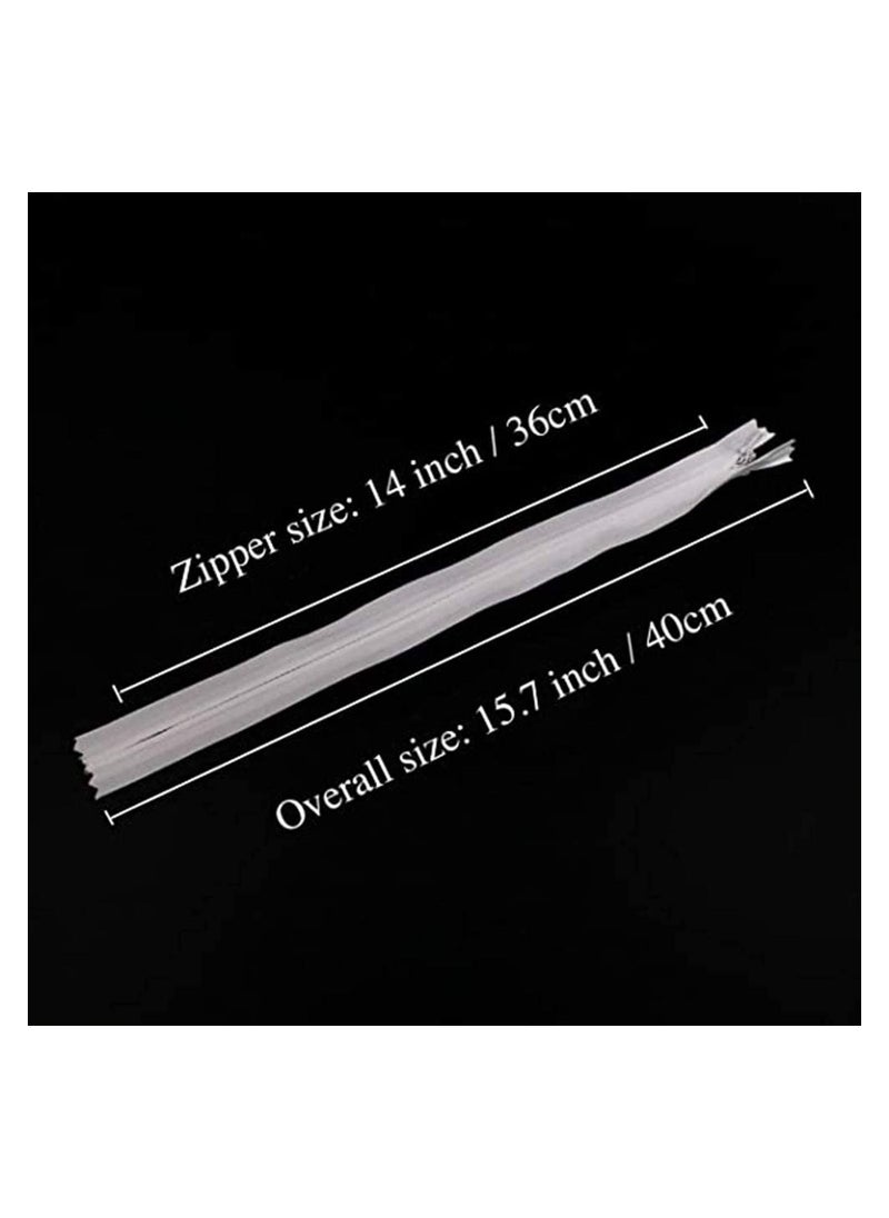Y&D 14 Inch Zippers 30PCS Invisible Nylon Coil Zipper, White, DIY Sewing Tools for Craft Bags Dresses Skirts Pillows  - Image 2