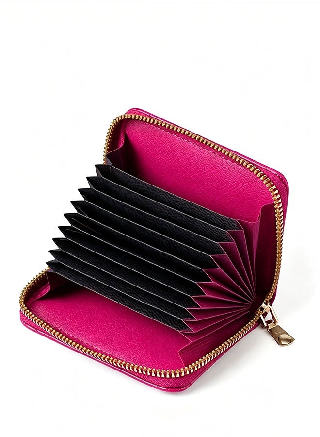 11-slot zipper folding card holder, anti-degaussing zipper, multi-function id coin purse - Image 3