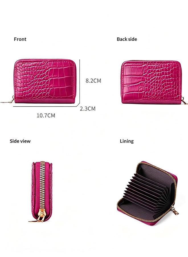 11-slot zipper folding card holder, anti-degaussing zipper, multi-function id coin purse - Image 2