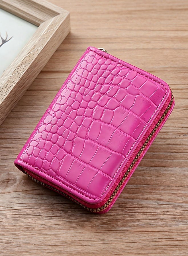 11-slot zipper folding card holder, anti-degaussing zipper, multi-function id coin purse - Image 1