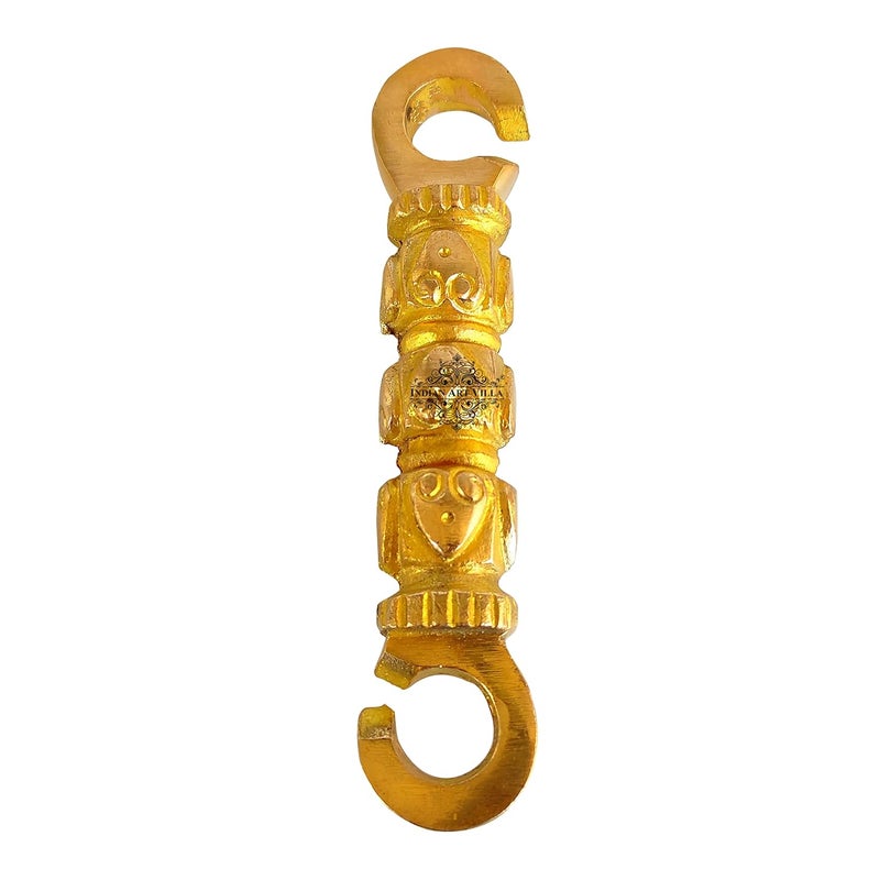 INDIAN ART VILLA Pure Brass Swing Jhula Chain Hook with Pan Design Swing or Jhula Accessories for dcor of Home Hotels Restaurants Height 55 Inch - Image 1