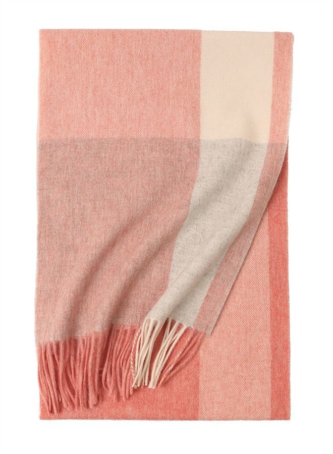 Loquat Warm Long Cashmere Check Scarf Multicolour 