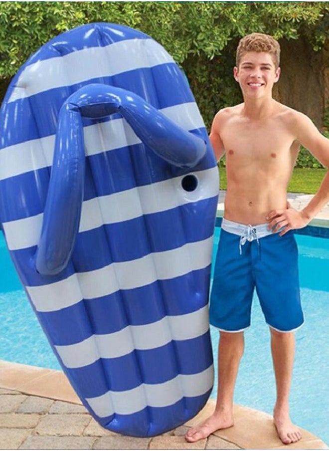 GROIC - Giant Slipper Inflatable Flip Flops Pool Lounger Float PVC Funny On Summer Beach Pool Party  for Kids  Adults -Blue - Image 1