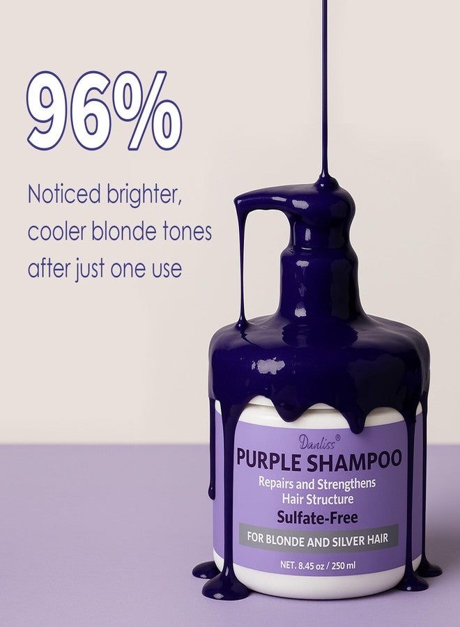 Danliss Purple Shampoo, Sulfate-Free Brass for Blonde, Silver, or Brown Hair Removes Yellow Tones & Conditions. Neutralizes Brassy Tones in Bleached or Highlighted Hair with Salicylic Acid 8.45 oz - Image 3