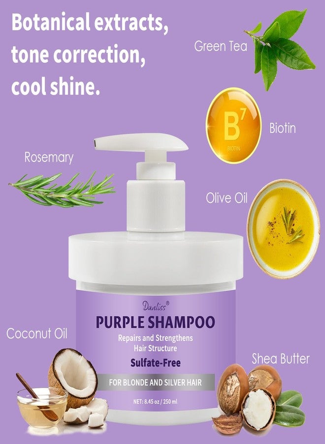 Danliss Purple Shampoo, Sulfate-Free Brass for Blonde, Silver, or Brown Hair Removes Yellow Tones & Conditions. Neutralizes Brassy Tones in Bleached or Highlighted Hair with Salicylic Acid 8.45 oz - Image 5