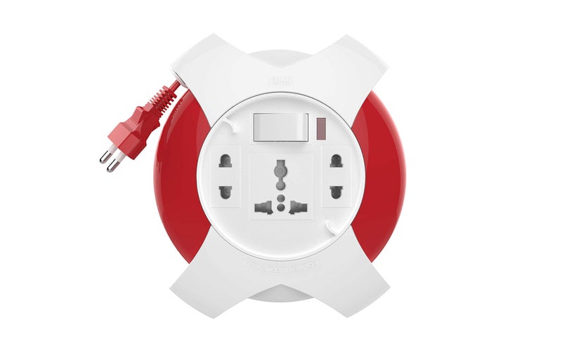 GM G‑Star 3042 – 3‑Socket 2‑Pin Extension Cord (5 m) with LED Indicator, International Sockets & Ultra‑Smooth Rotation - Image 1