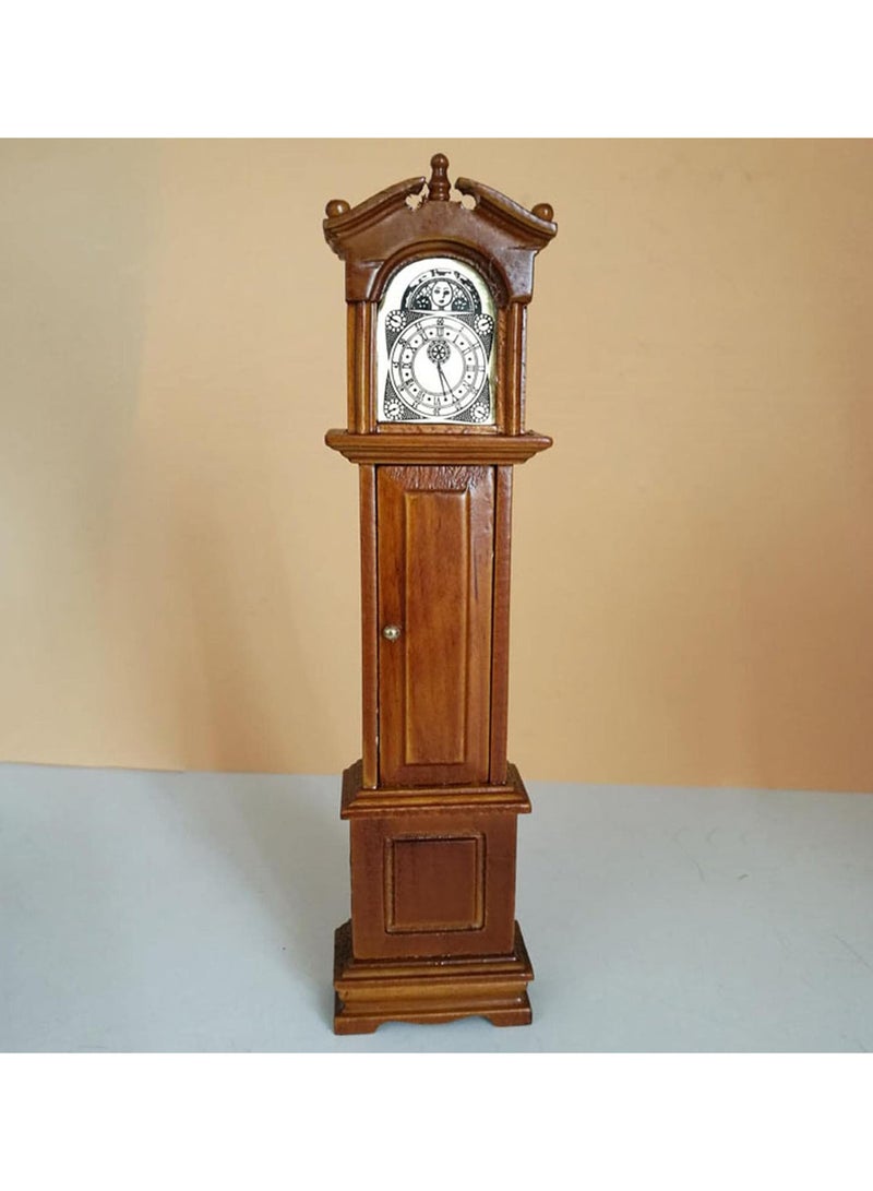 GGOOT Dollhouse Furniture 1/12 Scale Miniature Grandfather Clock Toys for Dolls House Living Room Decor Wooden - Image 4
