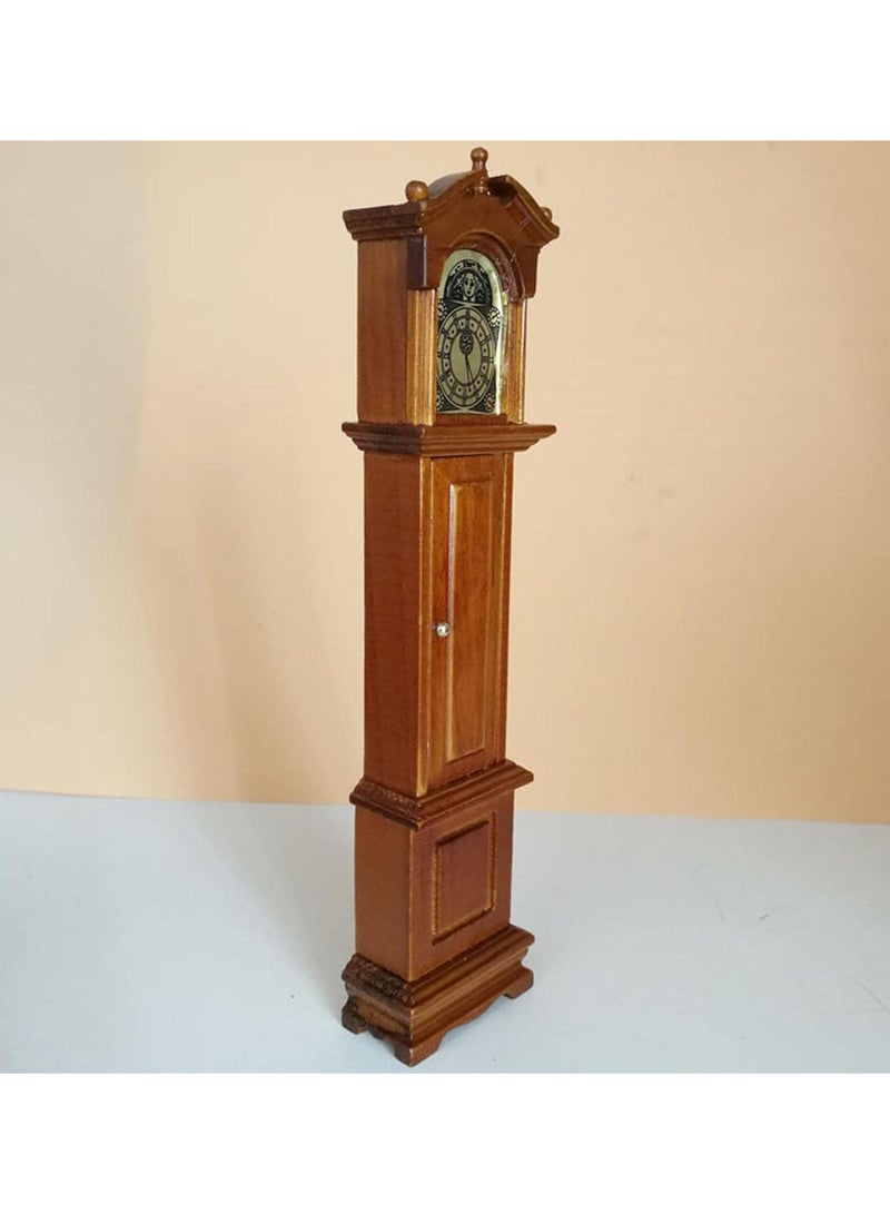 GGOOT Dollhouse Furniture 1/12 Scale Miniature Grandfather Clock Toys for Dolls House Living Room Decor Wooden - Image 5