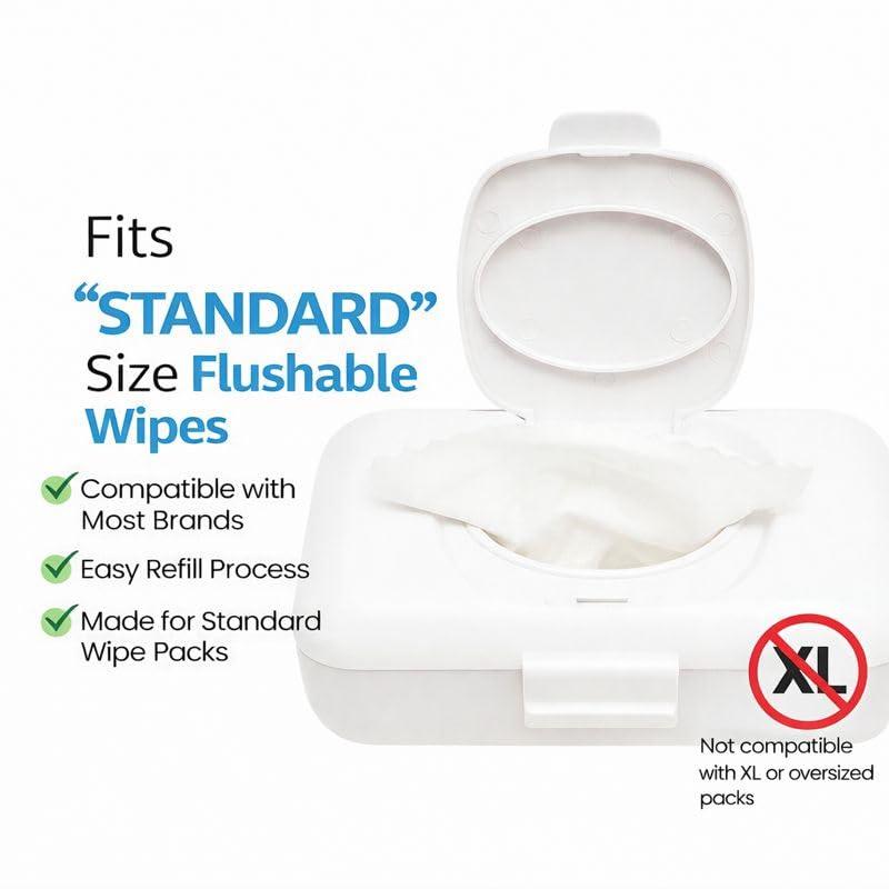 Loo 2-Pack Loo Discreet Flushable Wipes Dispenser â€“ Fits Standard Size Flushable Wipes Only â€“ No-Drill Suction Mount, Hygienic Low-Profile Holder for Bathroom & Toilet - Image 2