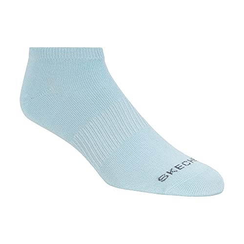 SKECHERS جوارب سكيتشرز النسائية 5 عبوات قصيرة، أزرق/وردي جريب فروت، 9 11 أمريكي - Image 5