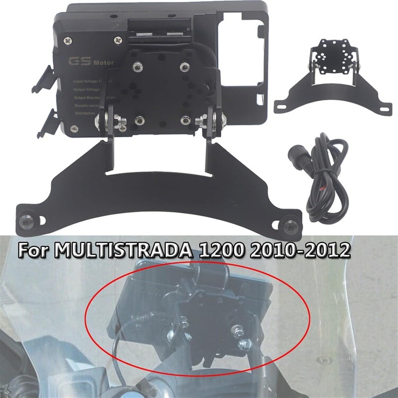 QASULER Motorcycle Navigation Bracket for Ducati MULTISTRADA 1200 - Image 2
